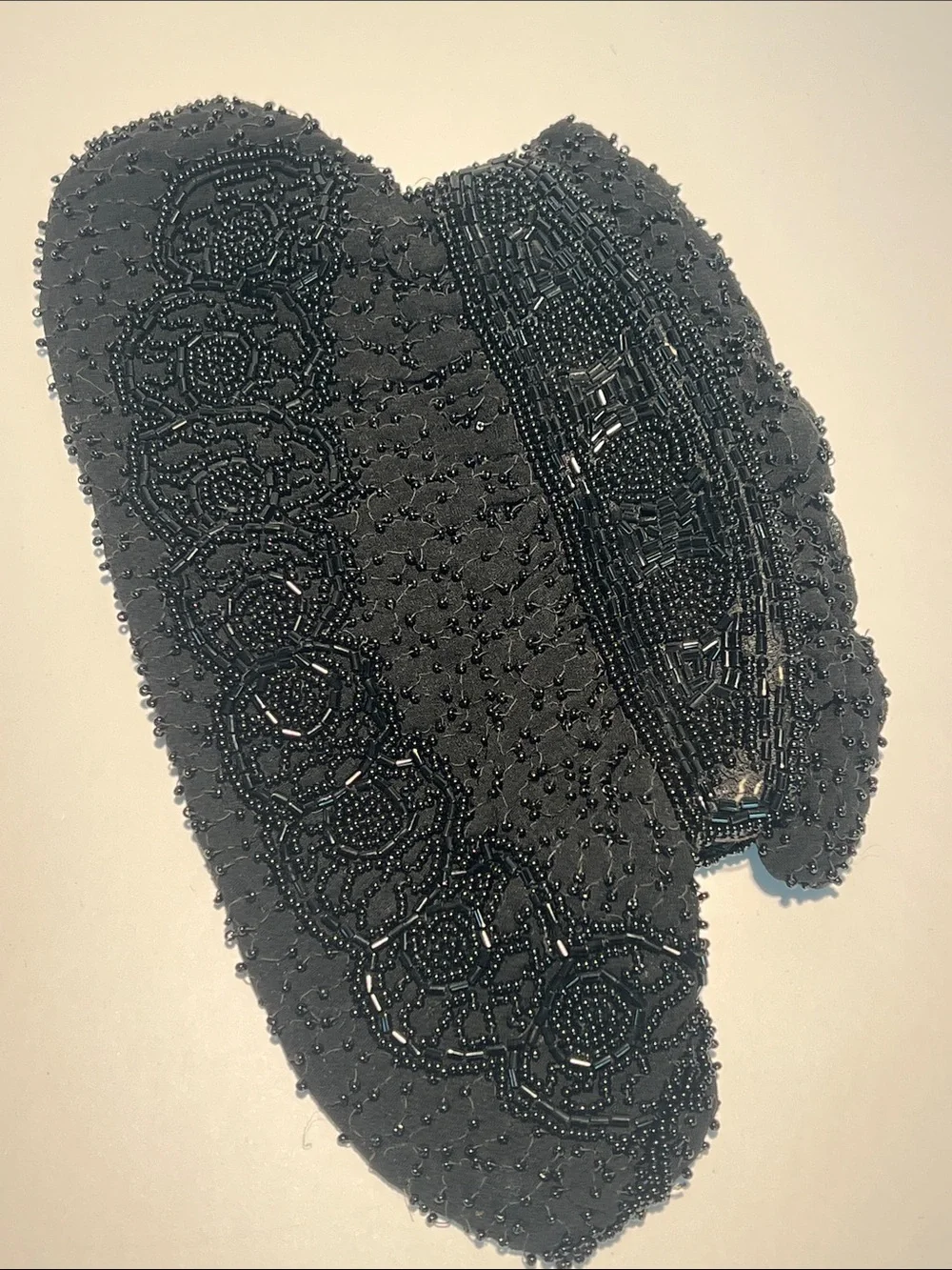 1940s Vintage Evening Clutch Black Beaded Made in Belgium